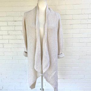 Abercrombie & Fitch Cardigan Open Long Sleeve Chunky Ivory XS Small Oversize